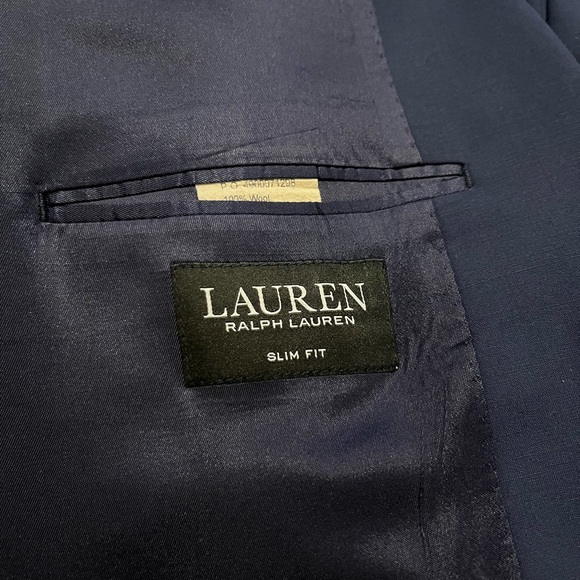 Ralph Lauren Slim Fit Navy Blue Suit Jacket (40S) - Picture 3 of 4